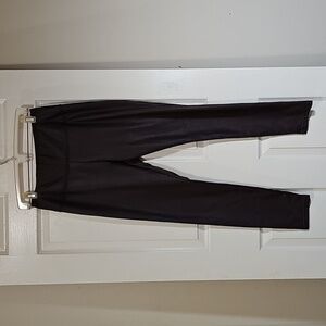 7 For All Mankind Chocolate Plum Faux Leather Flat Front Leggings Size M